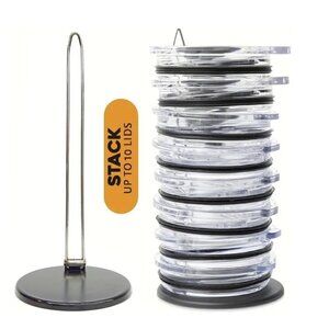 Vertical Tumbler Lid Space Saving Organizer Rack - Holds Up to 10 Lids